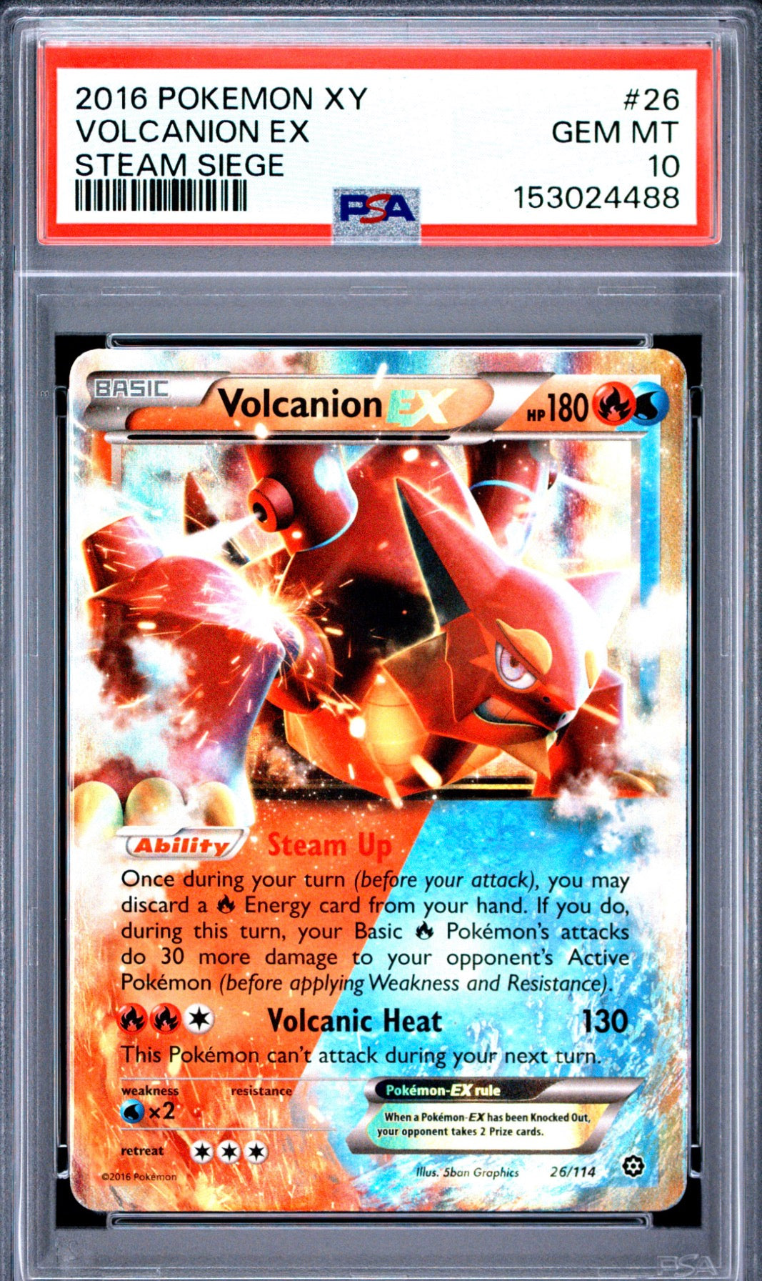 2016 XY STeam Siege Volcanion EX PSA 10