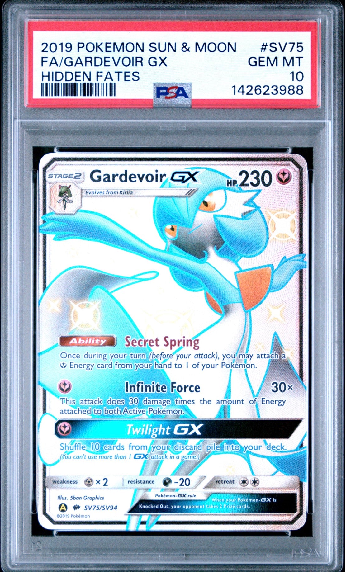 2019 Hidden Fates Gardevoir GX PSA 10
