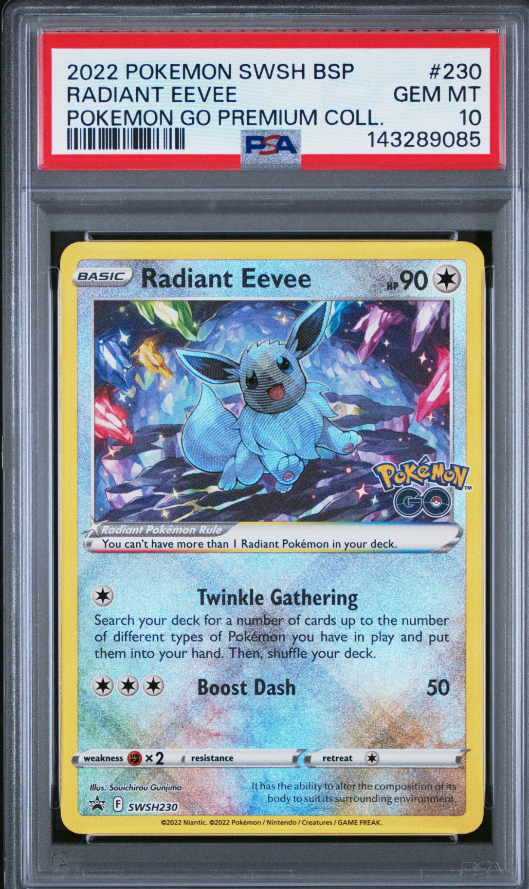 2022 SWSH Radiant EEVEE Pokemon Go PSA 10