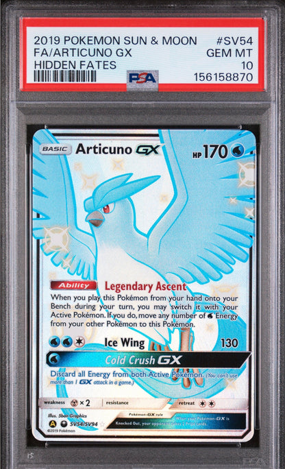 2019 Hidden Fates Articuno GX PSA 10