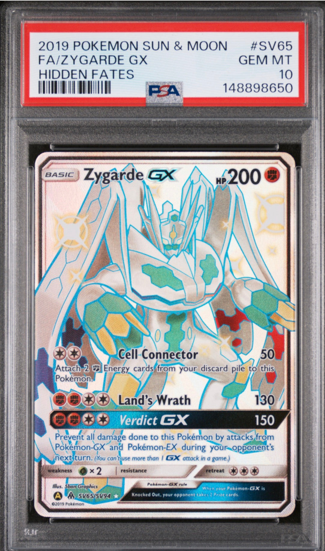 2019 Hidden Fates Zygarde GX PSA 10