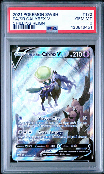2021 Chilling Reign Calyrex V PSA 10